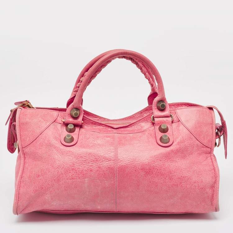 Pre Owned Balenciaga Pink Leather GGH Part Time Tote