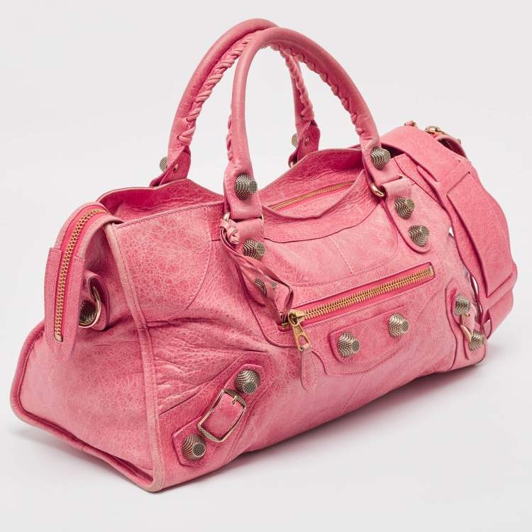 Pre Owned Balenciaga Pink Leather GGH Part Time Tote