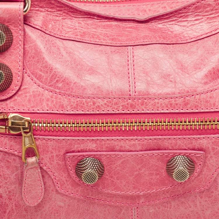 Pre Owned Balenciaga Pink Leather GGH Part Time Tote