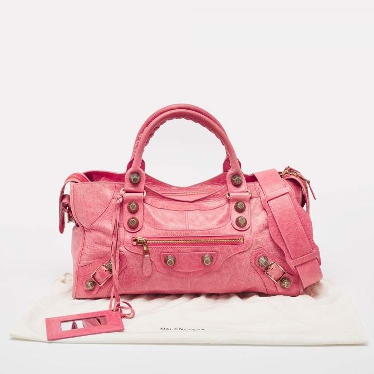 Pre Owned Balenciaga Pink Leather GGH Part Time Tote