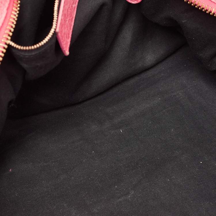 Pre Owned Balenciaga Pink Leather GGH Part Time Tote