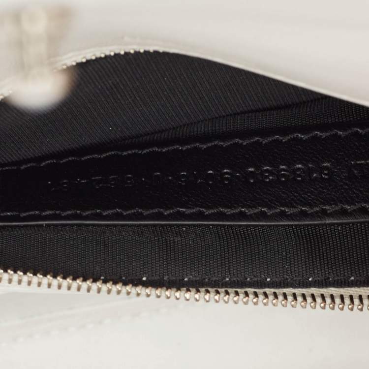 Pre Owned Balenciaga White Croc Embossed Leather Ghost Hobo