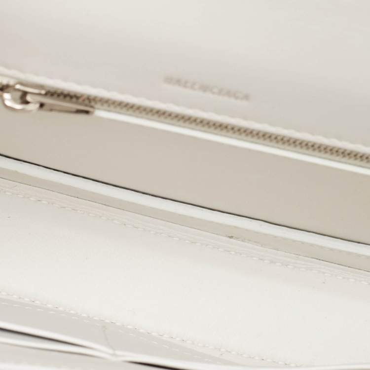 Pre Owned Balenciaga White Croc Embossed Leather Ghost Hobo