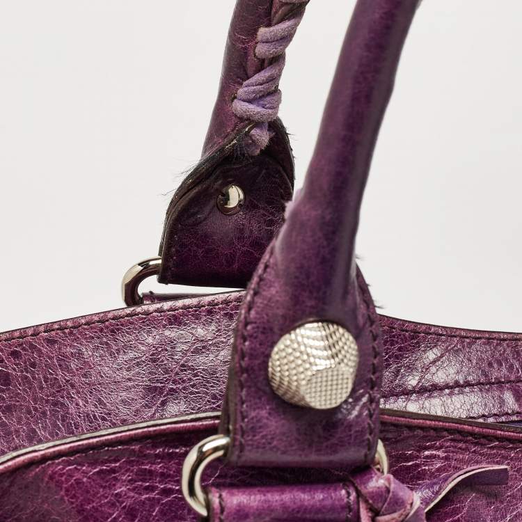 Pre Owned Balenciaga Ultraviolet Leather GSH RTT Bag