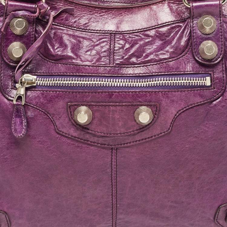 Pre Owned Balenciaga Ultraviolet Leather GSH RTT Bag