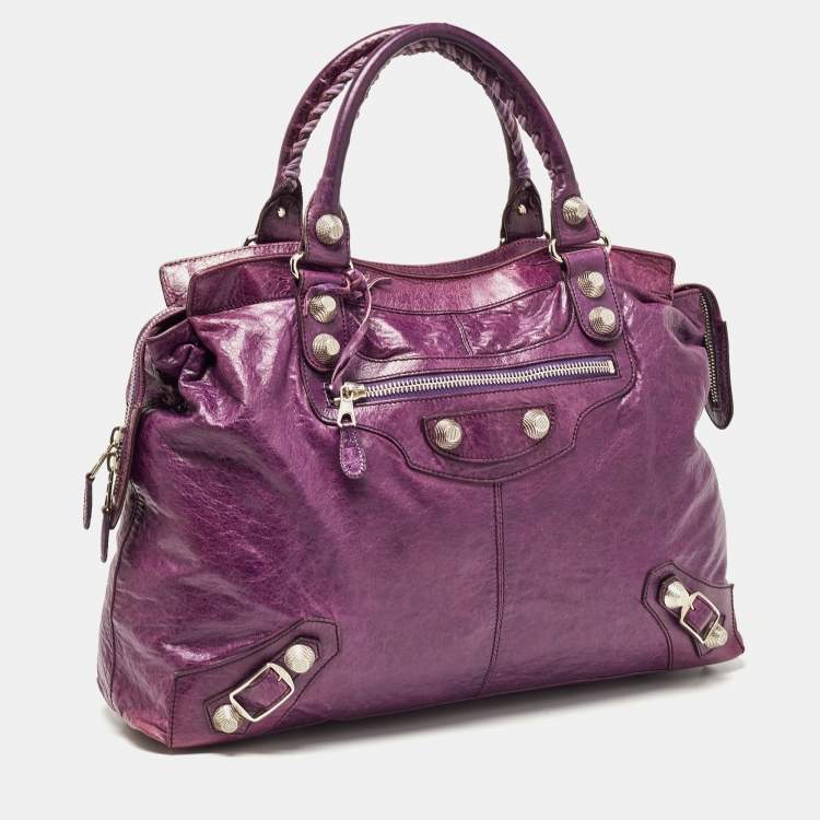 Pre Owned Balenciaga Ultraviolet Leather GSH RTT Bag