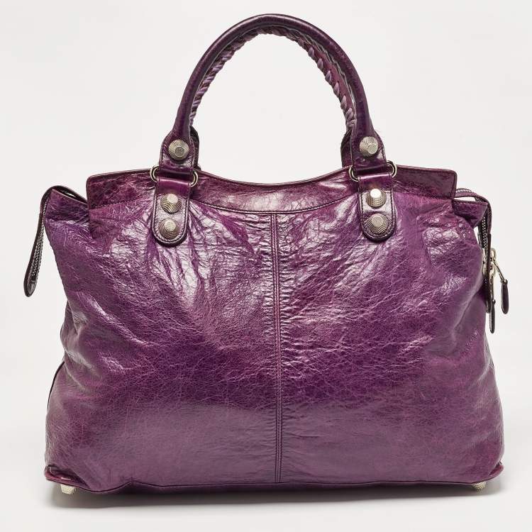 Pre Owned Balenciaga Ultraviolet Leather GSH RTT Bag