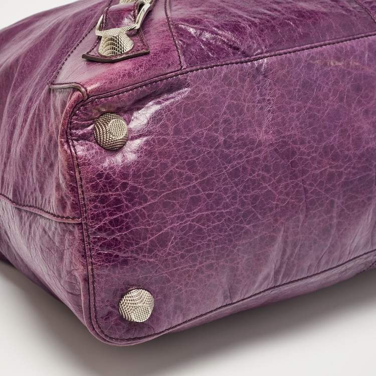 Pre Owned Balenciaga Ultraviolet Leather GSH RTT Bag