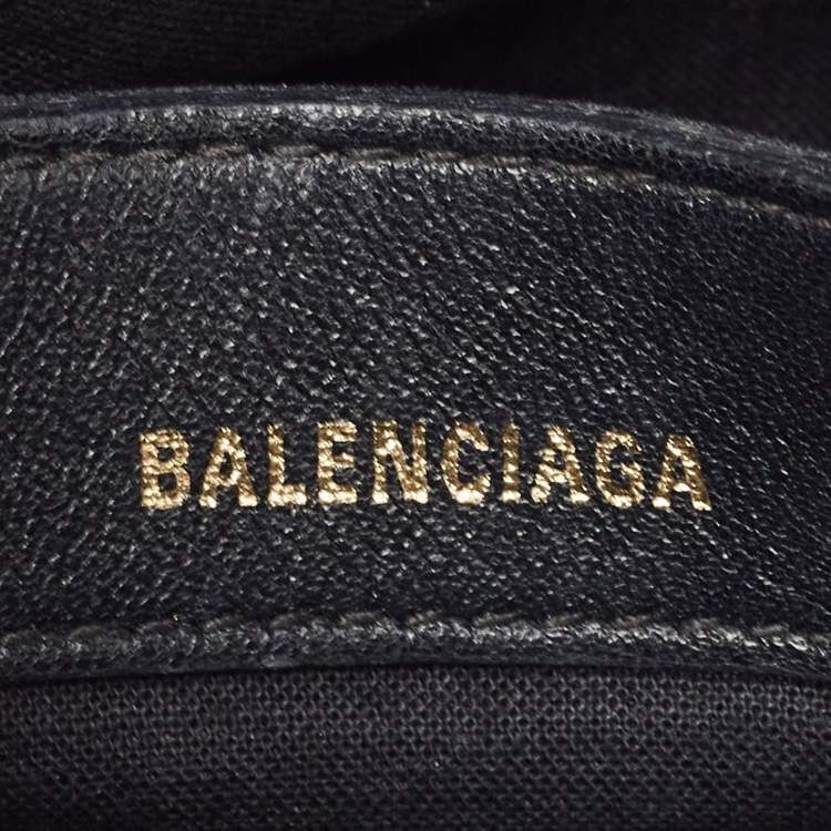 Pre Owned Balenciaga Black Croc Embossed Leather XXS Ville Satchel