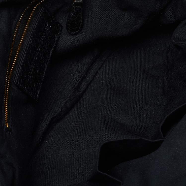 Pre Owned Balenciaga Black Leather RGH Bowler Bag