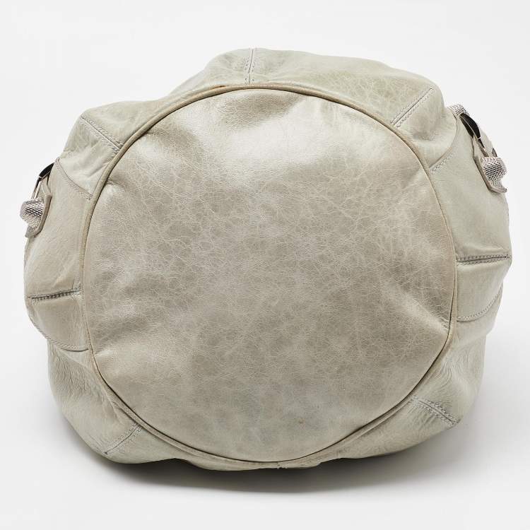Pre Owned Balenciaga Argent Leather GSH Pompon Hobo