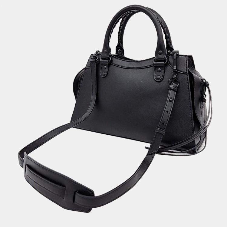 Pre Owned Balenciaga Black Leather Neo Classic Satchel