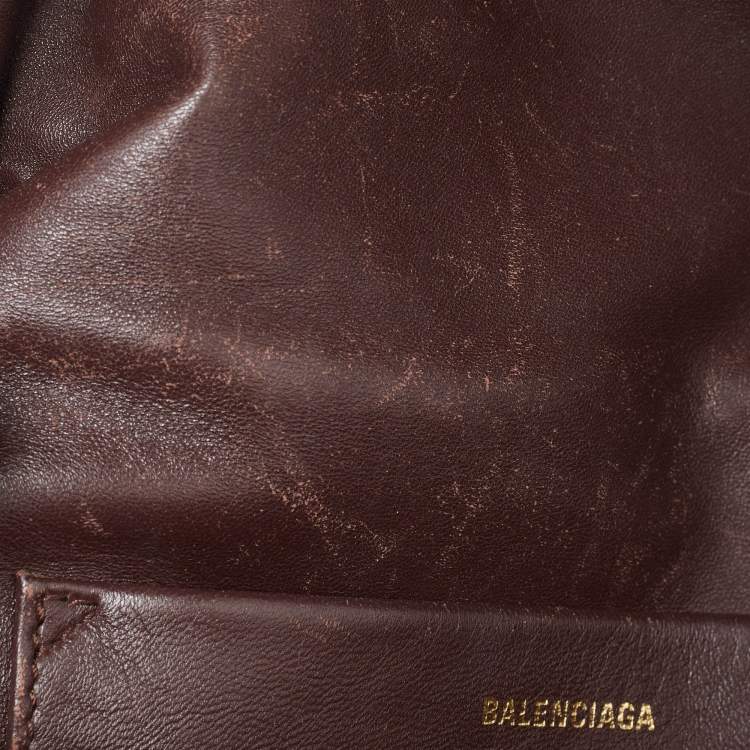 Pre Owned Balenciaga Beige/Brown Canvas and Leather Souvenir Belt Bag