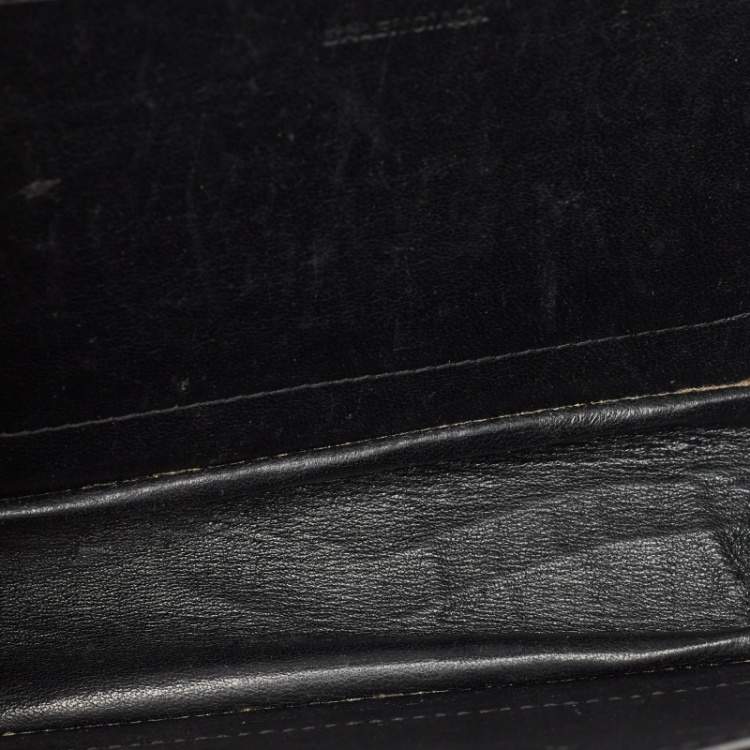 Pre Owned Balenciaga Black Croc Embossed Leather Small Gossip Shoulder Bag