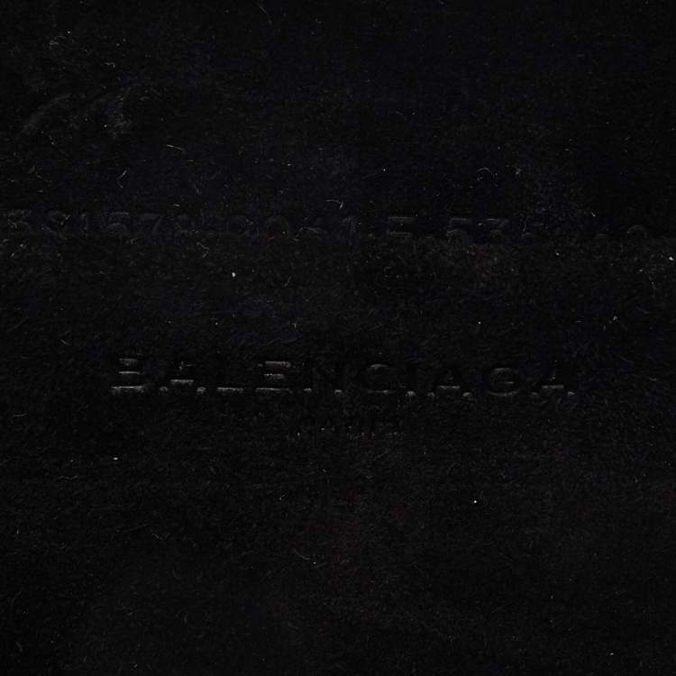 Pre Owned Balenciaga Off White/Black Marble Leather Le Dix Minaudiere Box Clutch 