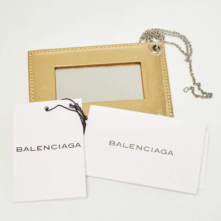 Pre Owned Balenciaga Metallic Gold Leather Bowling MM Bag