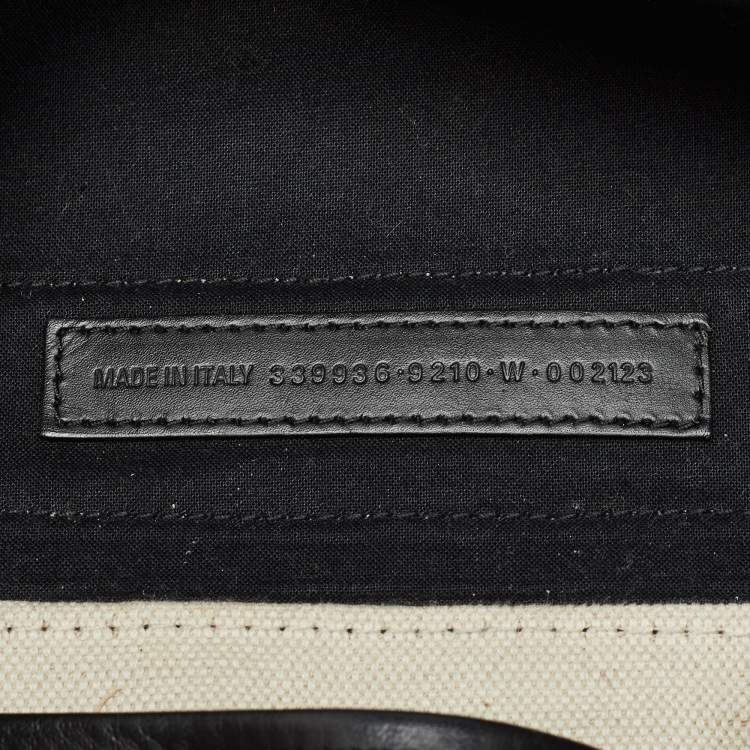 Pre Owned Balenciaga Beige/Black Canvas and Leather M Navy Cabas Tote