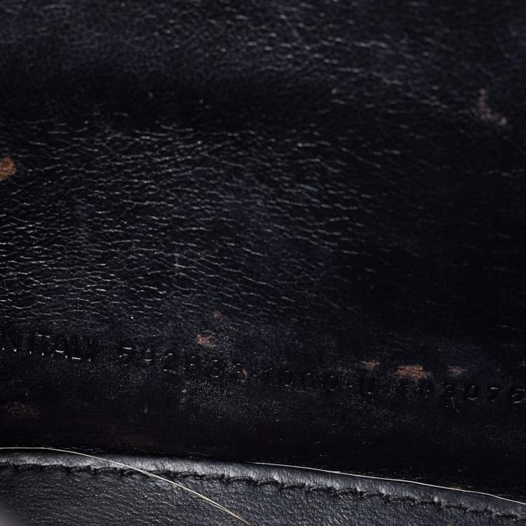 Pre Owned Balenciaga Black Croc Embossed Leather XS Hourglass Top Handle Bag