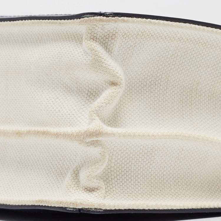 Pre Owned Balenciaga Blue/Off White Canvas and Leather Pochette Shoulder Bag