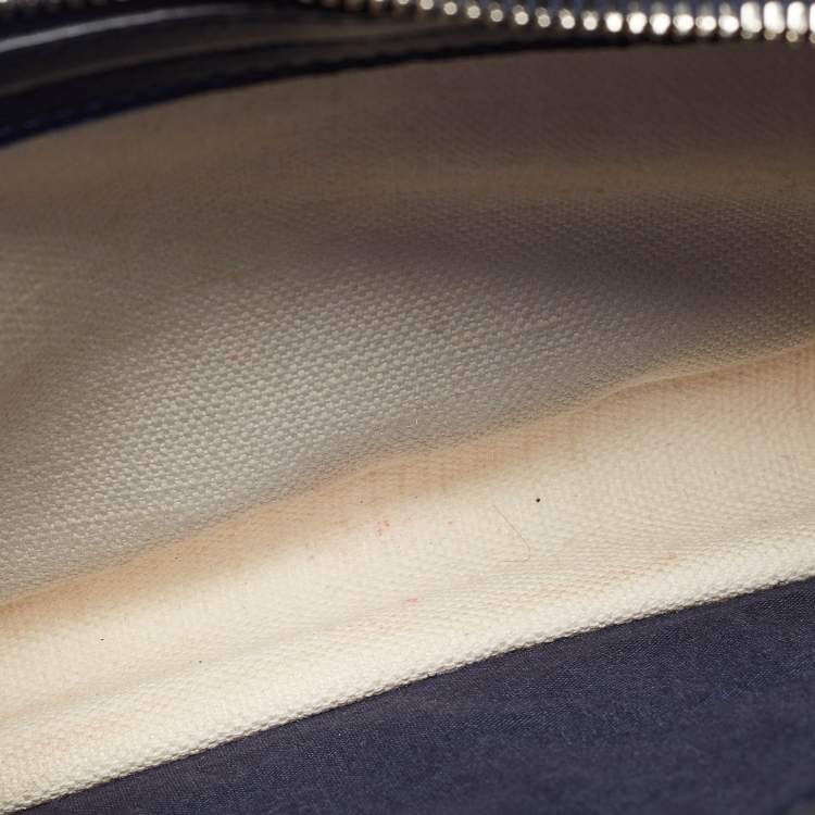 Pre Owned Balenciaga Blue/Off White Canvas and Leather Pochette Shoulder Bag