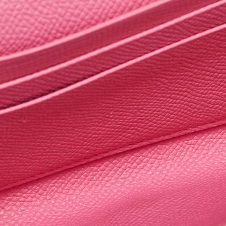 Pre Owned Balenciaga Pink Leather Logo Flap Chain Clutch