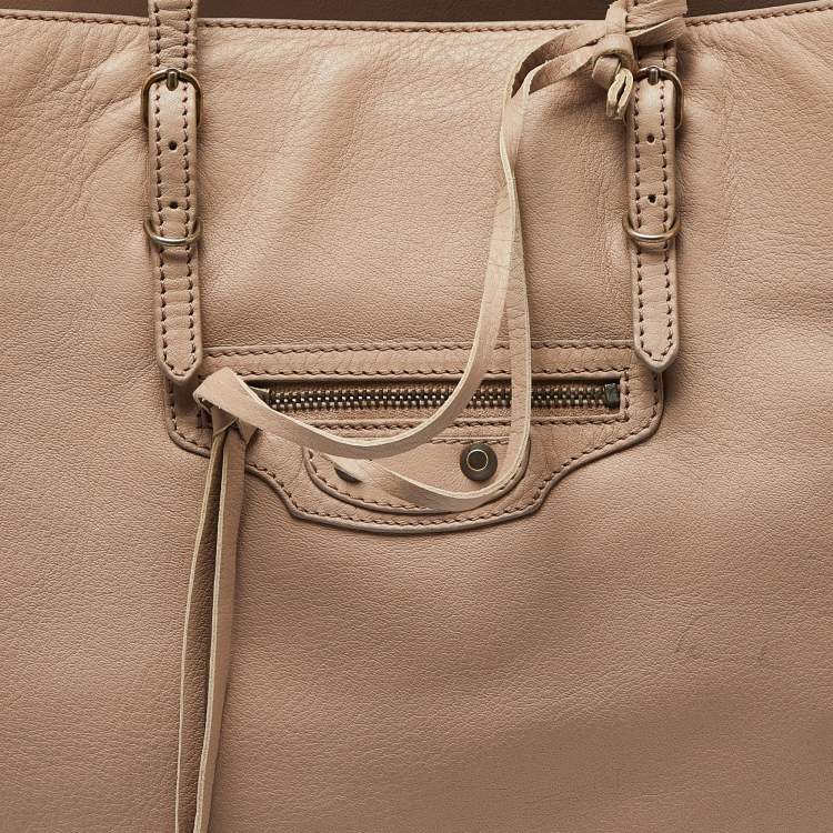 Pre Owned Balenciaga Rose Aubepine Leather Papier A4 Tote