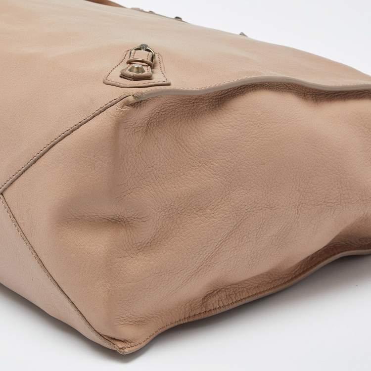 Pre Owned Balenciaga Rose Aubepine Leather Papier A4 Tote