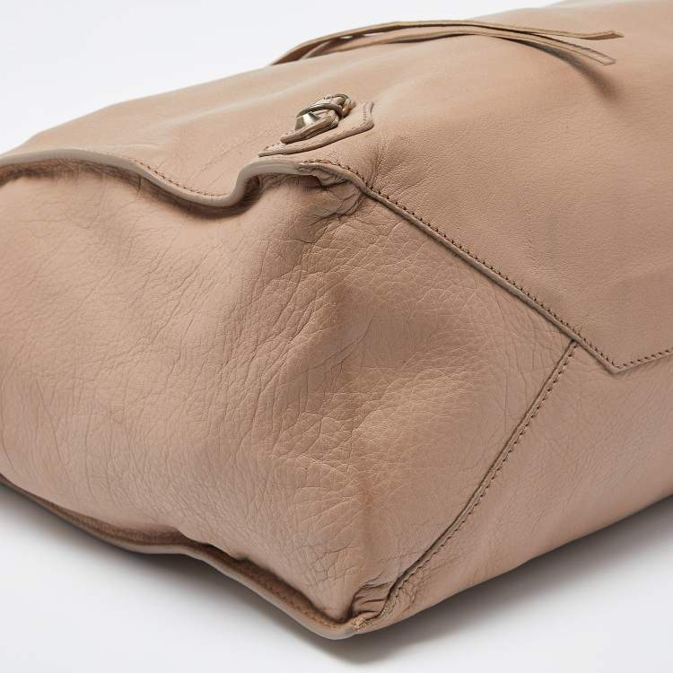 Pre Owned Balenciaga Rose Aubepine Leather Papier A4 Tote