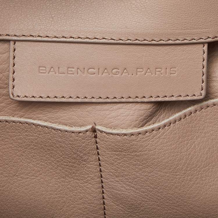 Pre Owned Balenciaga Rose Aubepine Leather Papier A4 Tote