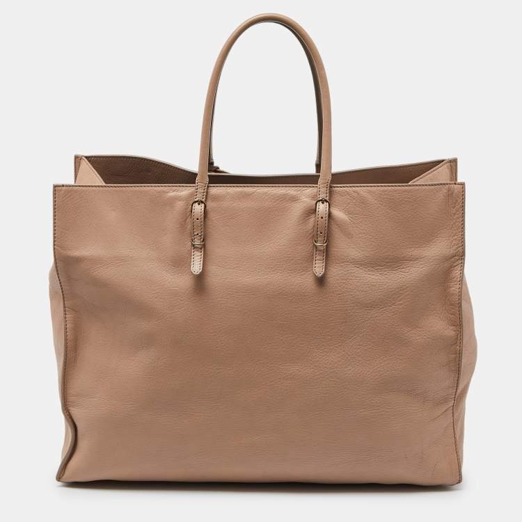 Pre Owned Balenciaga Rose Aubepine Leather Papier A4 Tote