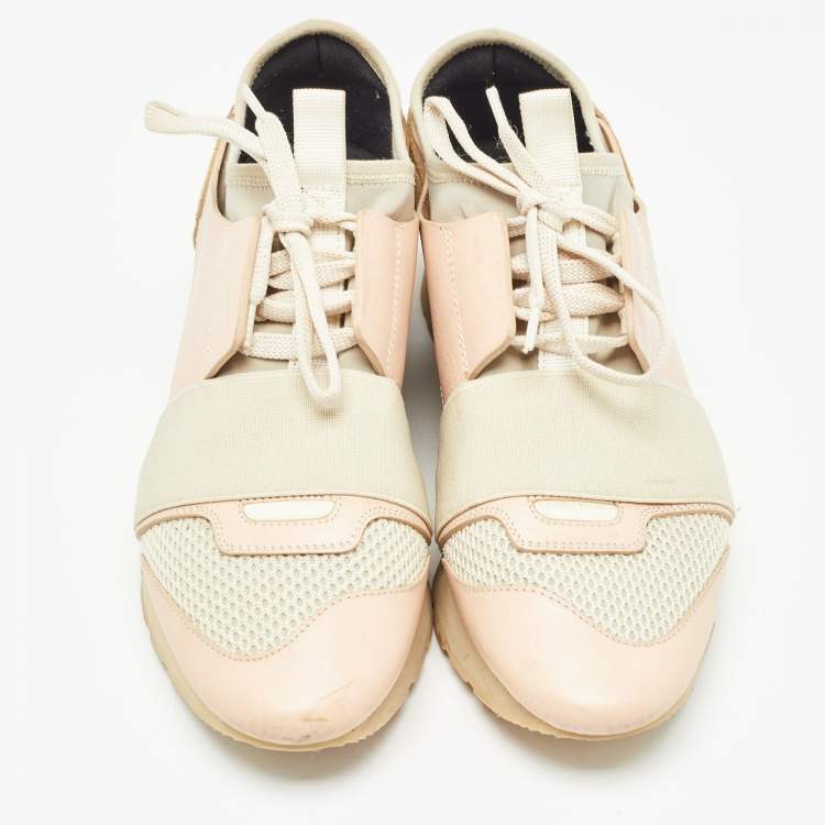 Pre Owned Balenciaga Multi Mesh and Leather Race Runner Sneakers Size 36 
