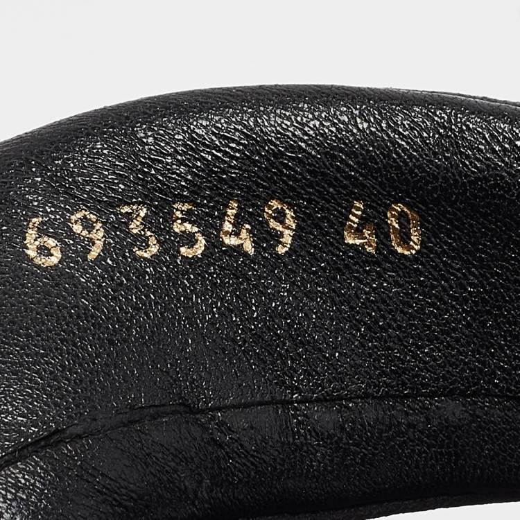 Pre Owned Balenciaga Black Leather Thong Platform Flats Size 40