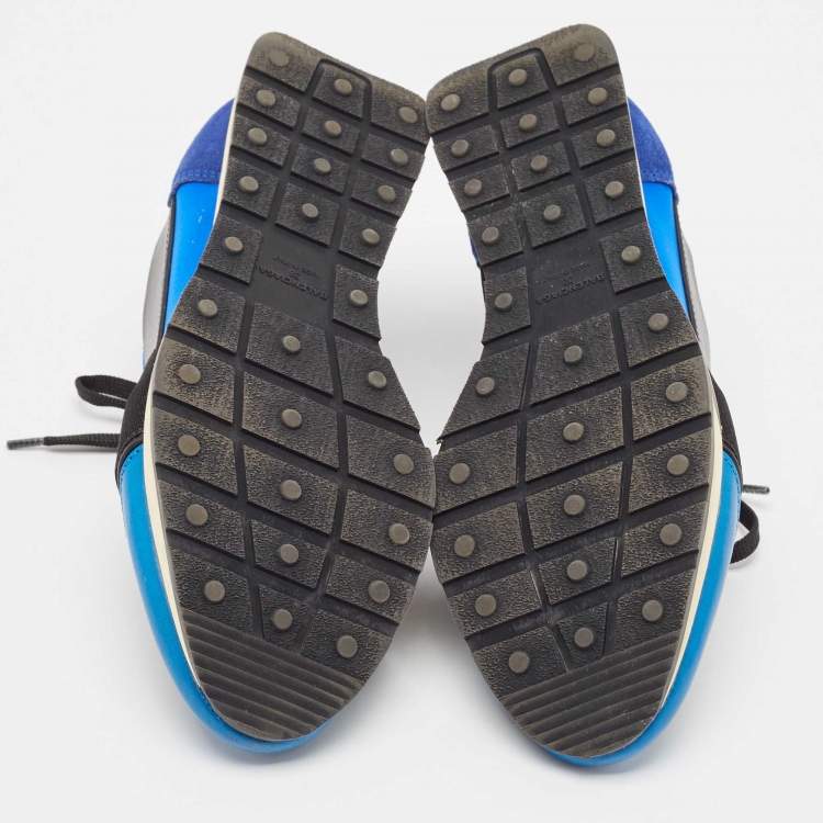 Pre Owned Balenciaga Multicolor Suede and Leather Race Runner Sneakers Size 38