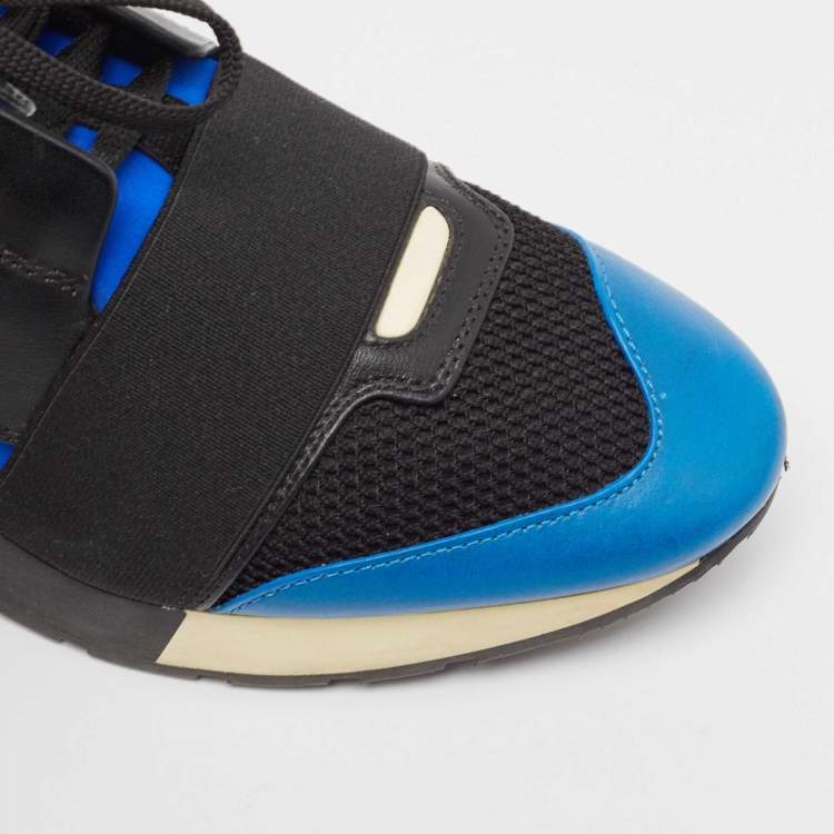 Pre Owned Balenciaga Multicolor Suede and Leather Race Runner Sneakers Size 38