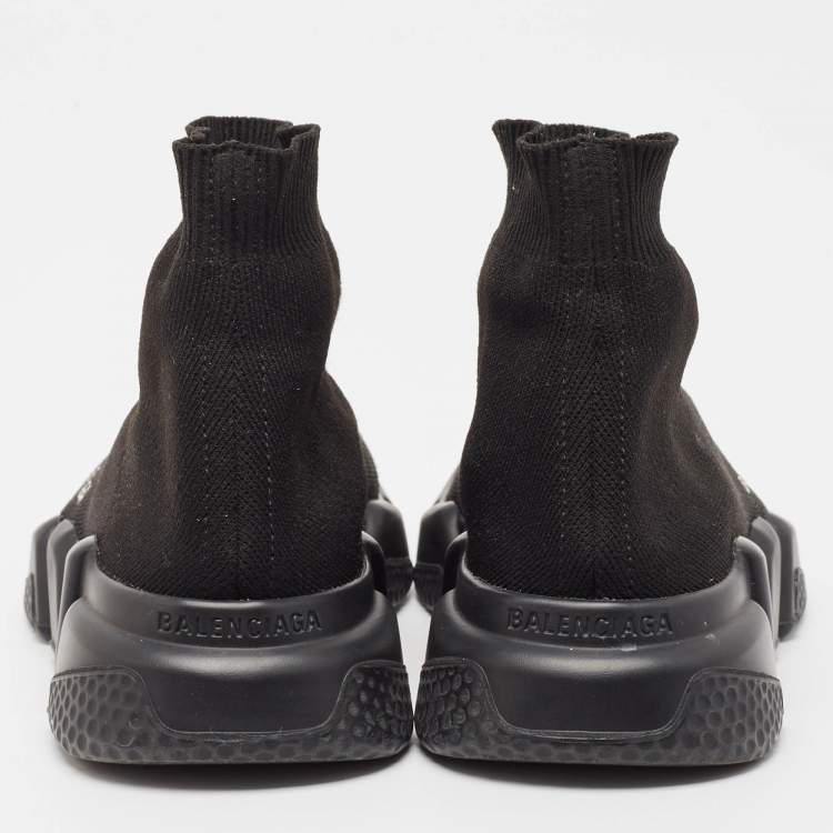 Pre Owned Balenciaga Black Knit Speed Trainer Sneakers Size 36