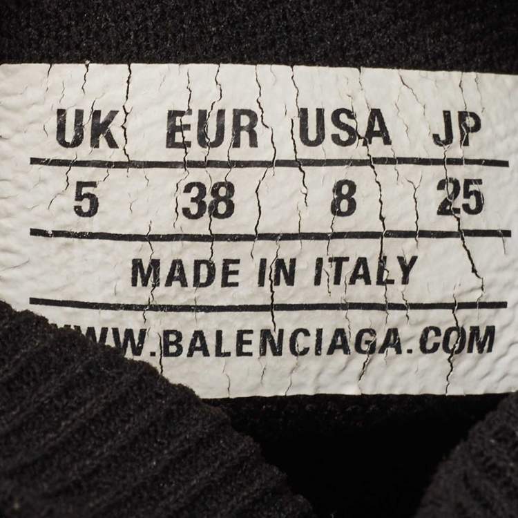 مملوكة مسبقًا Balenciaga Black Knit Fabric Speed Trainer High Top Sneakers Size 38