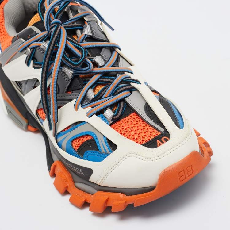 Pre Owned Balenciaga Multicolor Faux Leather and Mesh Track Sneakers Size 40