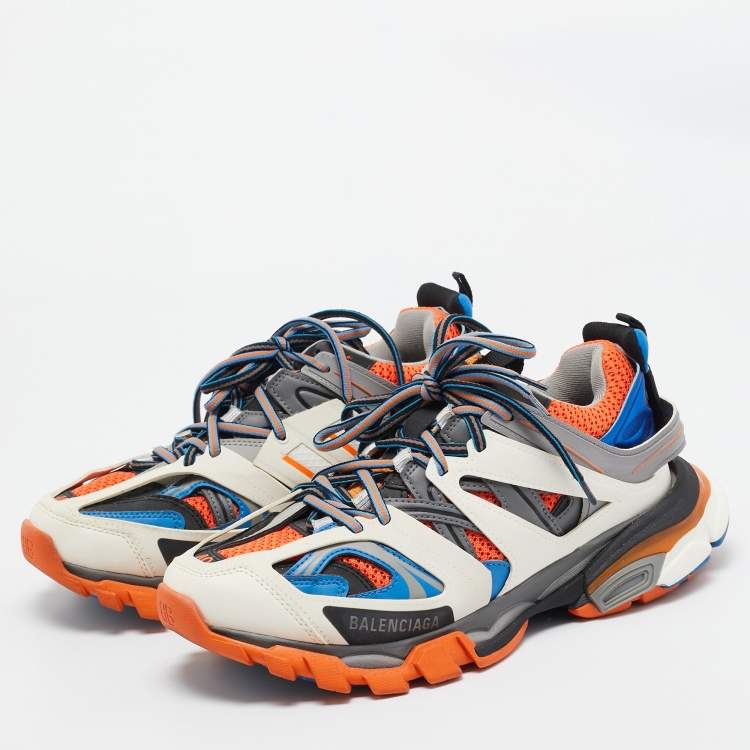 Pre Owned Balenciaga Multicolor Faux Leather and Mesh Track Sneakers Size 40