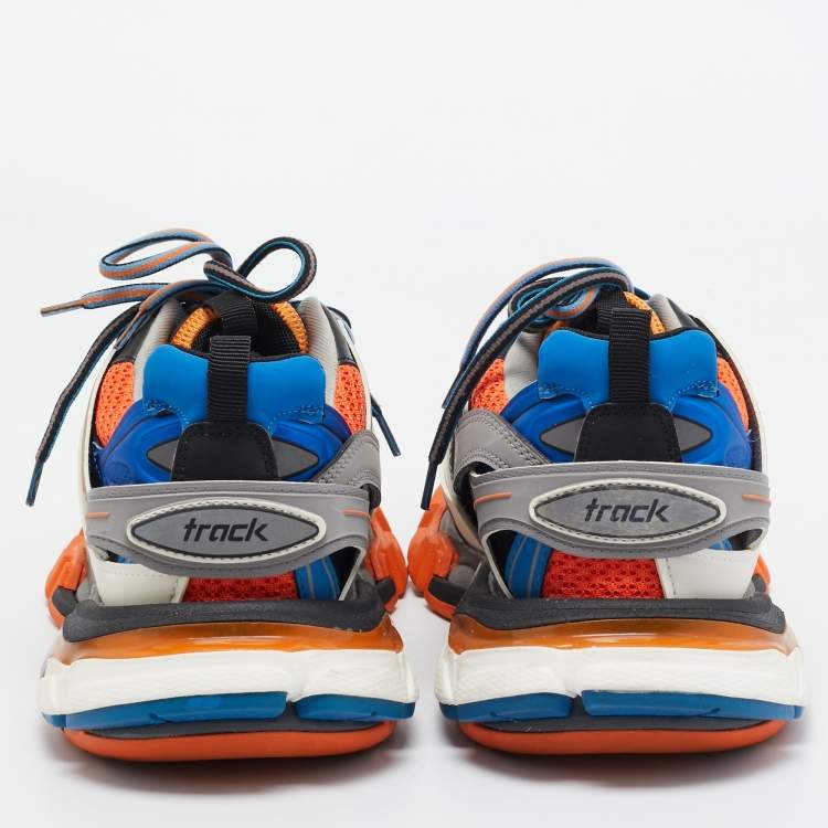Pre Owned Balenciaga Multicolor Faux Leather and Mesh Track Sneakers Size 40