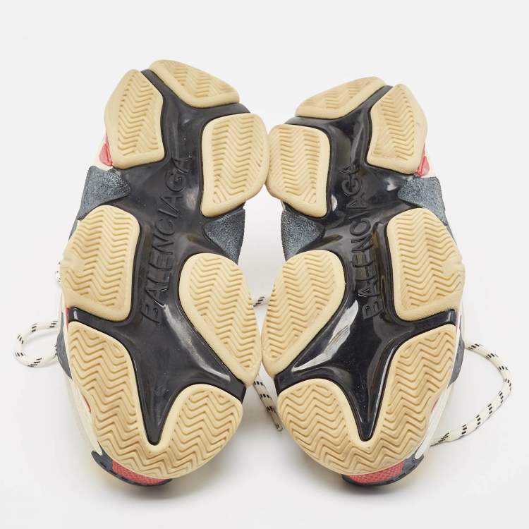 Pre Owned Balenciaga Multicolor Mesh and Nubuck Triple S Sneakers Size 40