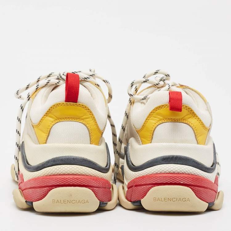 Pre Owned Balenciaga Multicolor Mesh and Nubuck Triple S Sneakers Size 40