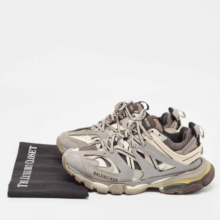 مملوكة مسبقًا Balenciaga Multicolor Faux Leather and Mesh Track Lace Up Sneakers Size 39