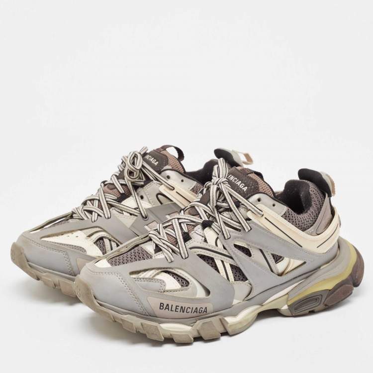 مملوكة مسبقًا Balenciaga Multicolor Faux Leather and Mesh Track Lace Up Sneakers Size 39
