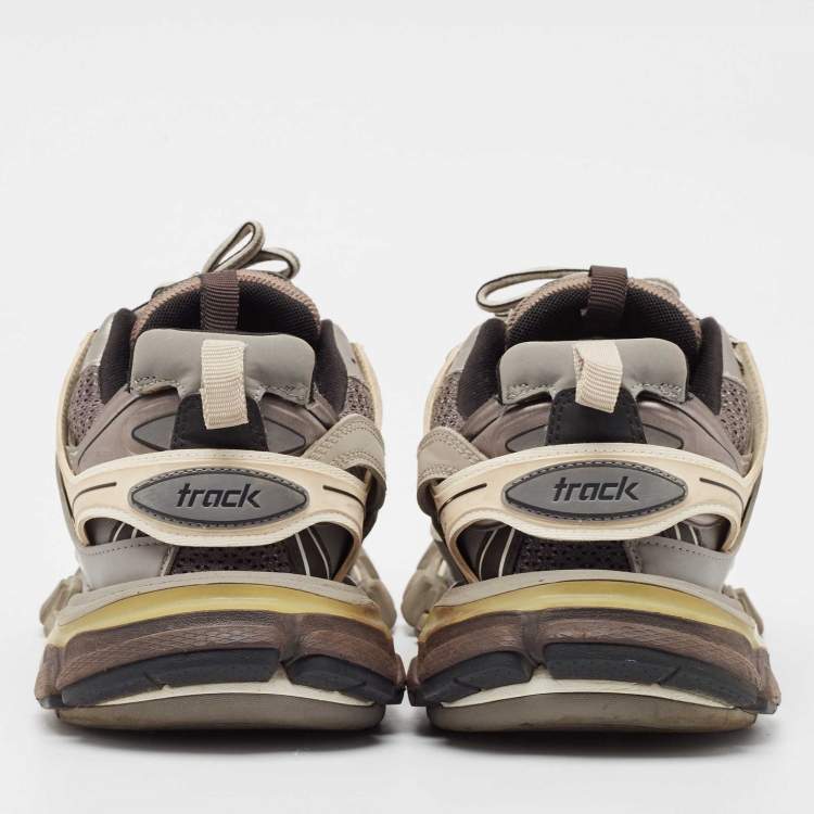 مملوكة مسبقًا Balenciaga Multicolor Faux Leather and Mesh Track Lace Up Sneakers Size 39