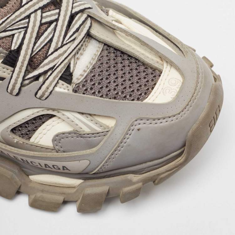 مملوكة مسبقًا Balenciaga Multicolor Faux Leather and Mesh Track Lace Up Sneakers Size 39
