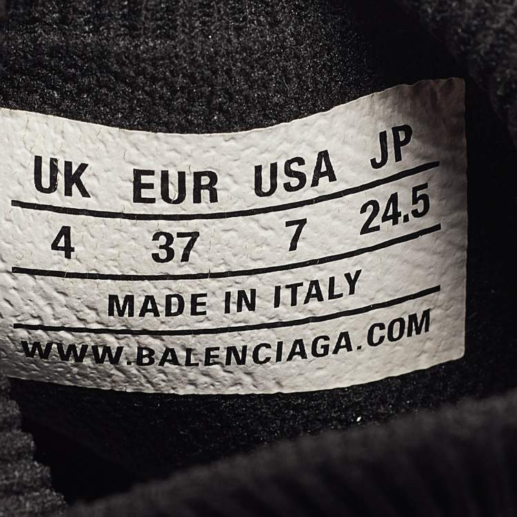 مملوكة مسبقًا Balenciaga Black Knit Fabric Speed 2.0 High Top Sneakers Size 37