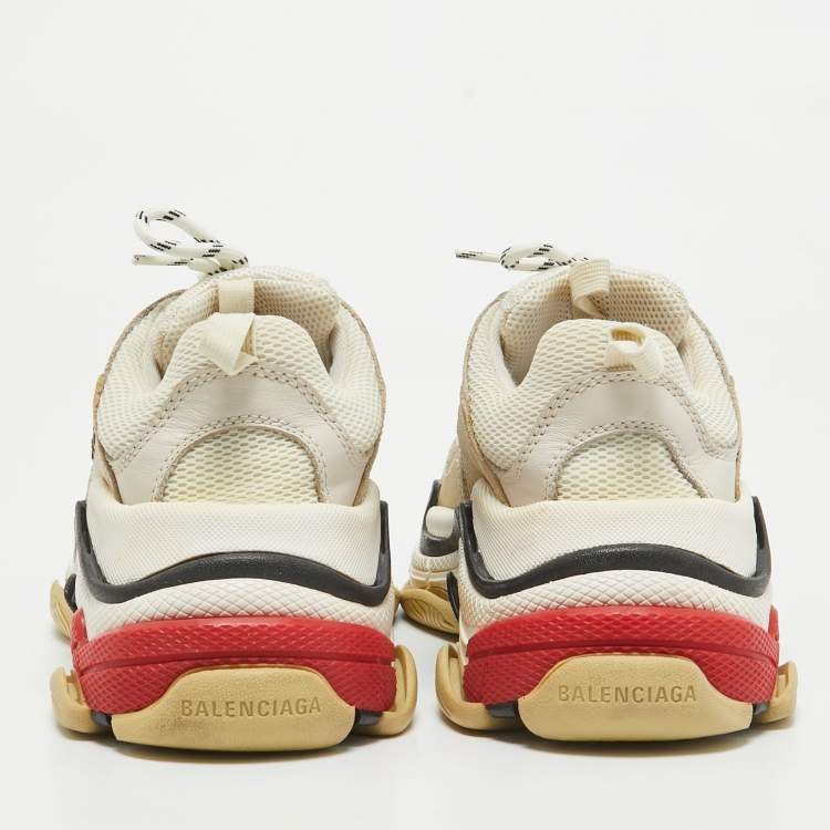 Pre Owned Balenciaga Multicolor Leather and Mesh Triple S Sneakers Size 39