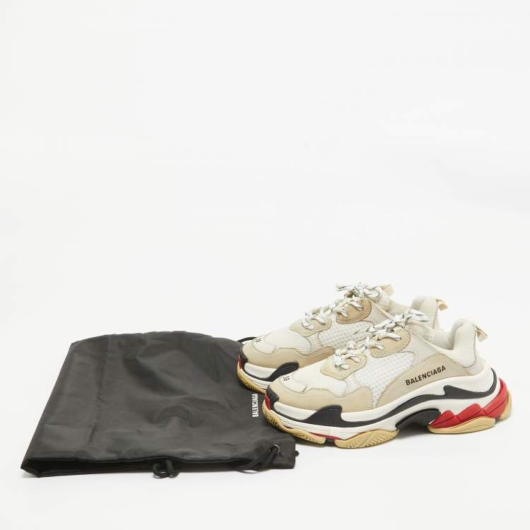Pre Owned Balenciaga Multicolor Leather and Mesh Triple S Sneakers Size 39