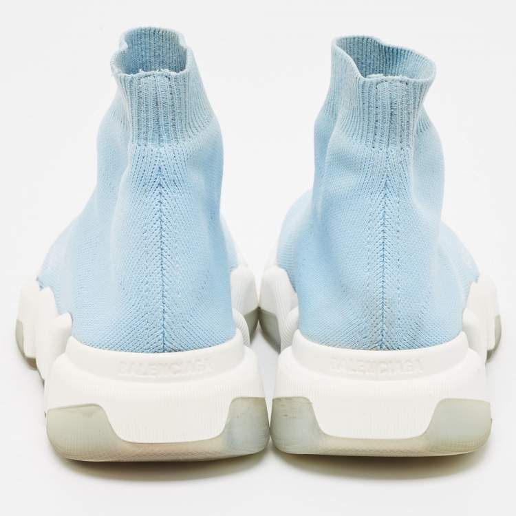 Pre Owned Balenciaga Blue Knit Fabric Speed 2.0 LT Sneakers Size 36