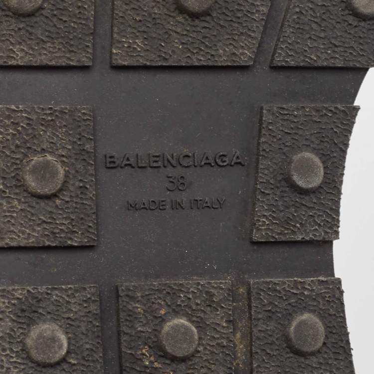 Pre Owned Balenciaga Black Fabric and Leather Race Runner Lace Up Sneakers Size 38